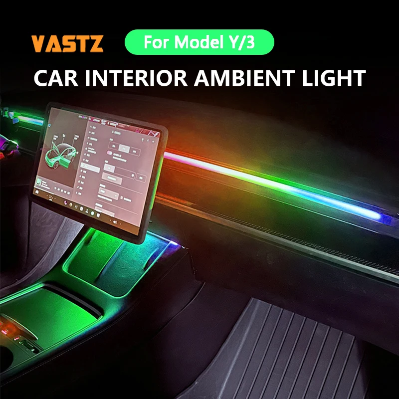 VASTZ окружающая фотография для новой модели Tesla Y 3, подъем интерьера с динамическим RGB освещением для экрана приборной панели, центральной консоли
VASTZ окружающая фотография для новой модели Tesla Y 3, подъем интерьера с динамическим RGB освещением для экрана приборной панели, центральной консоли