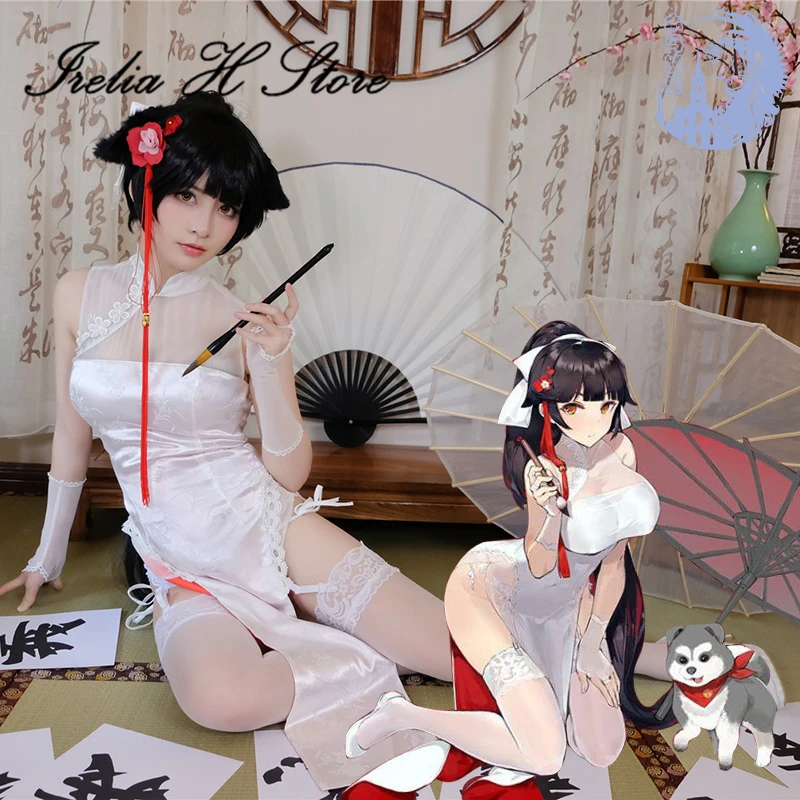 

Irelia H Store Takao Azur Lane cosplay Takao cosplay costume cheongsam dress female Anime cosplay Halloween cosplay