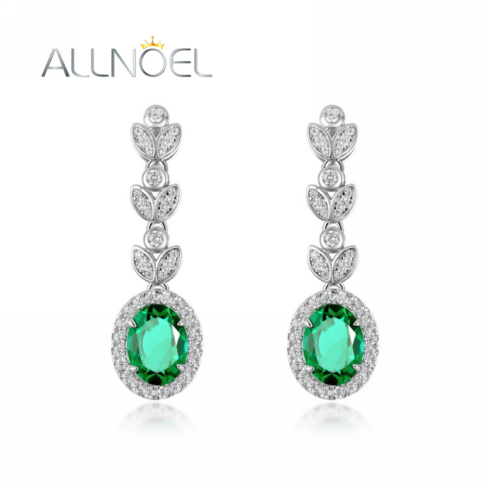 ALLNOEL 925 Sterling Silver Dangle Earrings For Women Certified 2CT Oval 6*8mm Lab Created Emerald Green Gems Party Jewelry Gift
ALLNOEL 925 Sterling Silver Dangle Earrings For Women Certified 2CT Oval 6*8mm Lab Created Emerald Green Gems Party Jewelry Gift