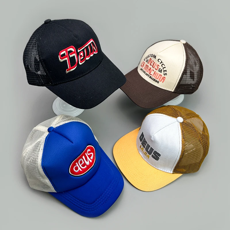 

New Breathable Street Trucker Letter Print Half Mesh Caps Personal Hip Hop Men Women Sunscreen Fashion Skateboard Baseball Hats