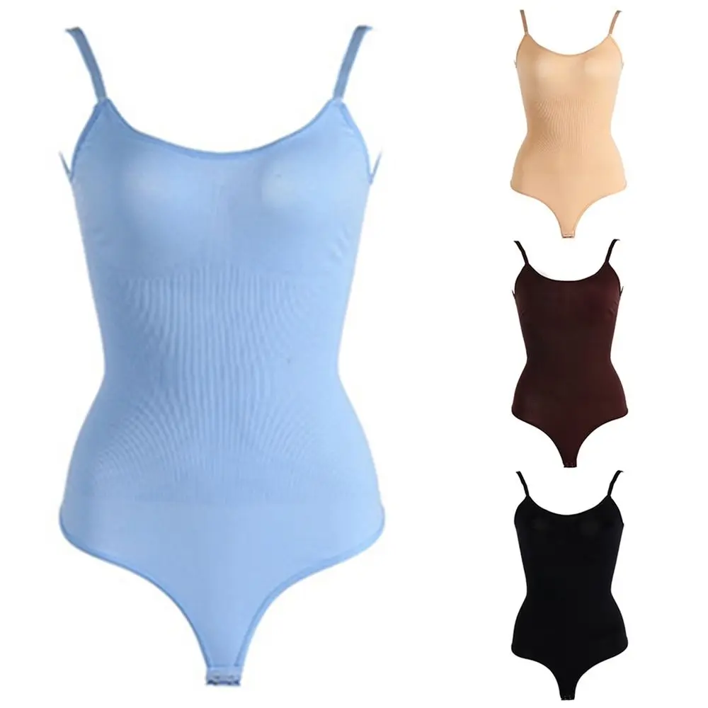 

Thong Seamless Shapewear Bodysuit Comfortable Sleeveless Ribbed Full Body Shaper Round-Neck Soft Compression Tank Top Girl