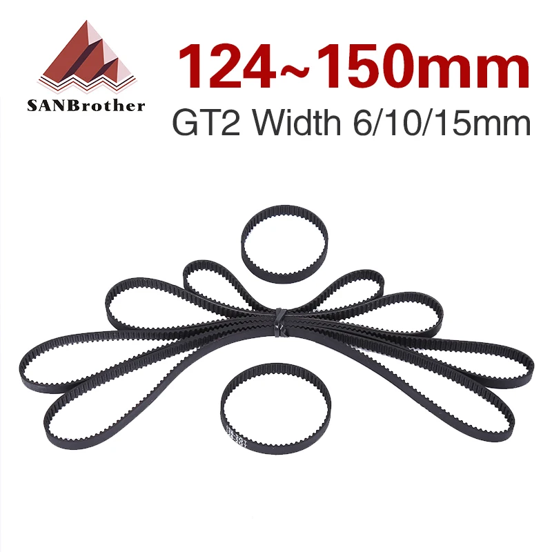 

GT2 Closed Loop Timing Belt Rubber 6/10mm 124 126 128 130 132 134 136 138 140 142 144 146 148 150mm Synchronous 3D Printer Parts