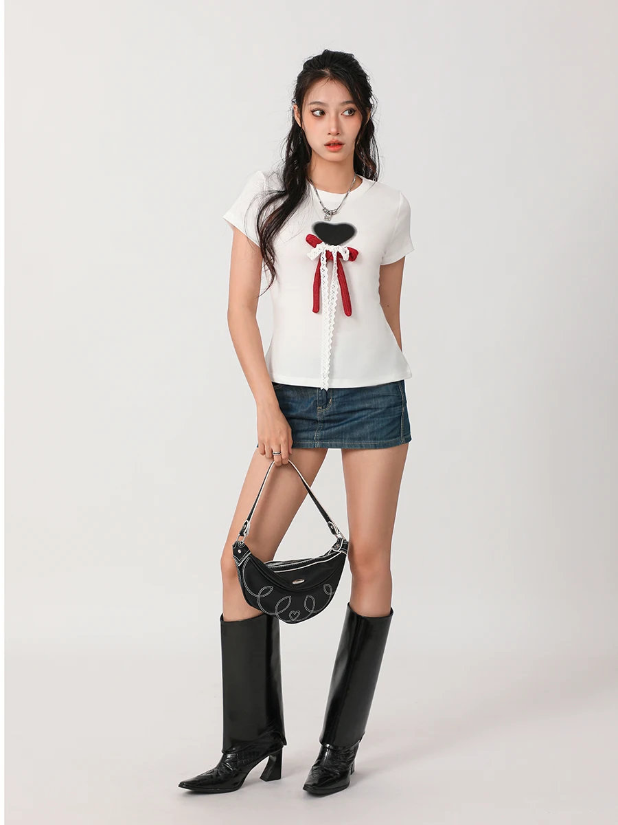 

Mxiqqpltky Женская Винтажная футболка с графическим рисунком, летний модный короткий топ с коротким рукавом и круглым вырезом, Повседневная сказочная женская футболка 2K, уличная одежда