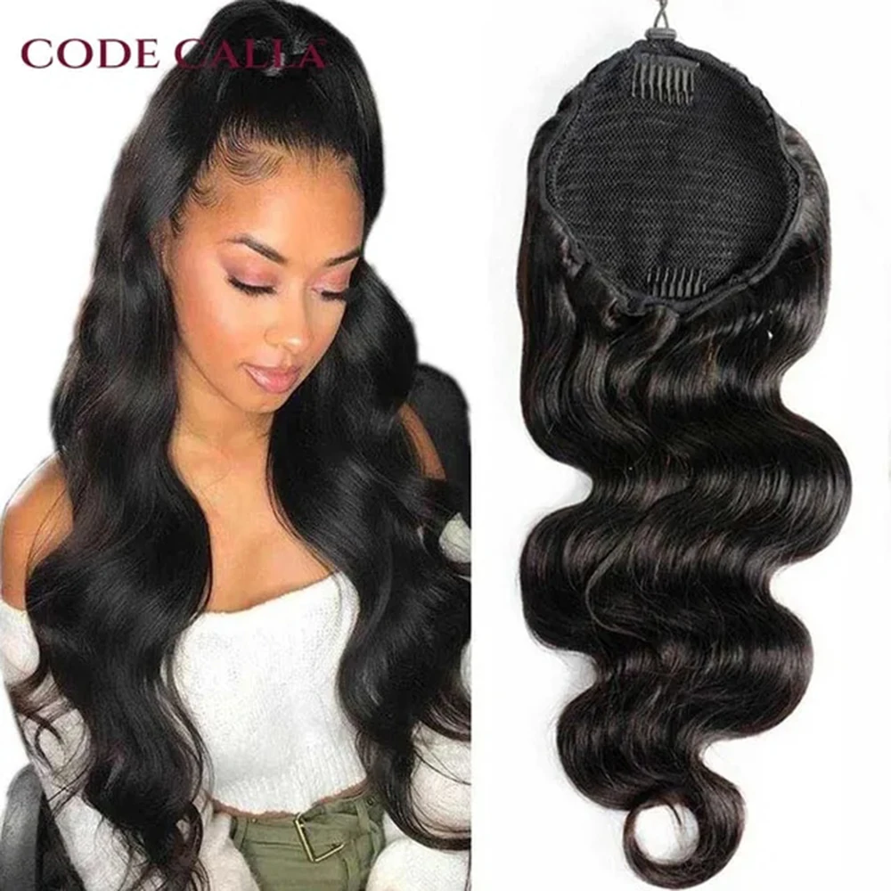 

Natural Wavy Drawstring Ponytail Human Hair Brazilian Afro Clip In Extensions For Black Women Remy Natural Color Yepei Pony Tail