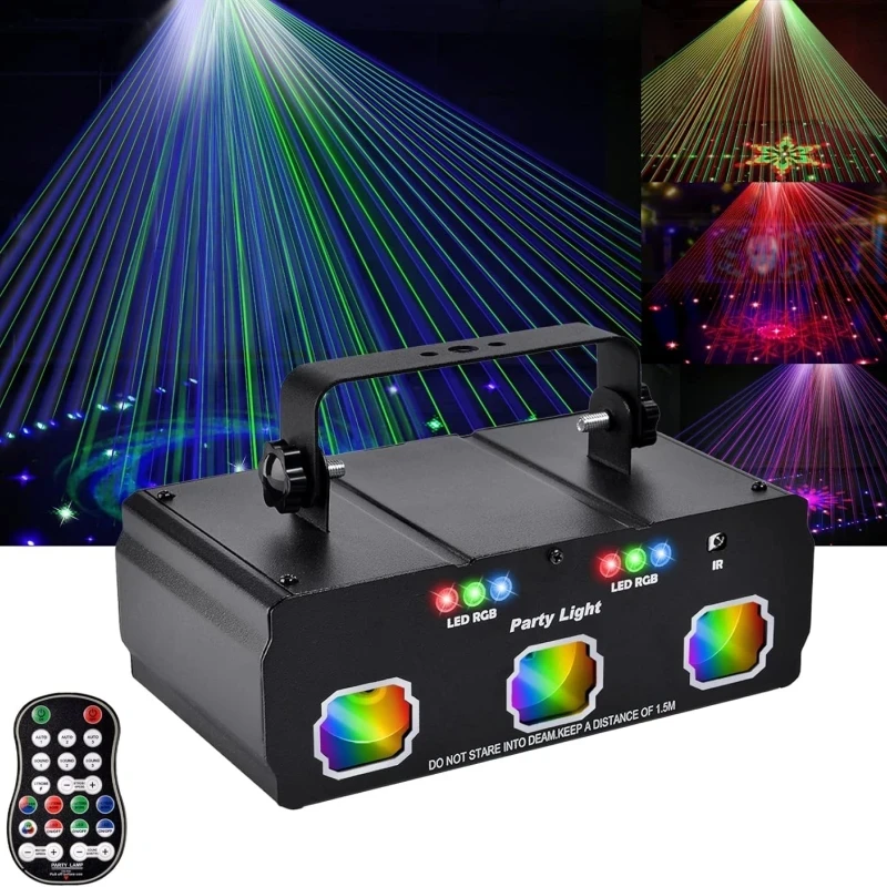 

CX186DG Party Lights LED RGB DJ Disco Stage Light Sound Activated Projector Light for Indoor Party Festival Bar KTV Decoration
