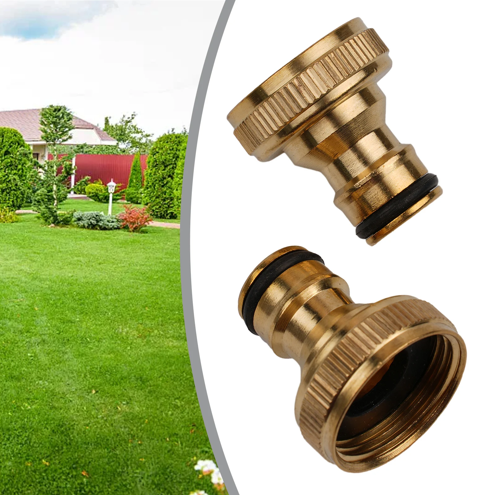 

Durable Practical Quality Thread Connector Quick Adaptor Water Pipe 1.57*1.18in 2PCS 3/4" To 1/2" Brass Faucet