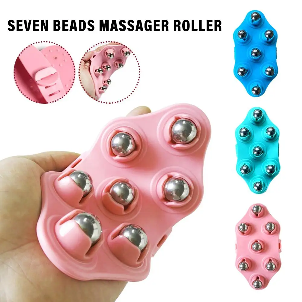 

Seven Bead Ball Massager Roller Kneading Abdomen Stomach Artifact Instrument Roller Meridians Leg Thin Brush Body Dredging K9W2