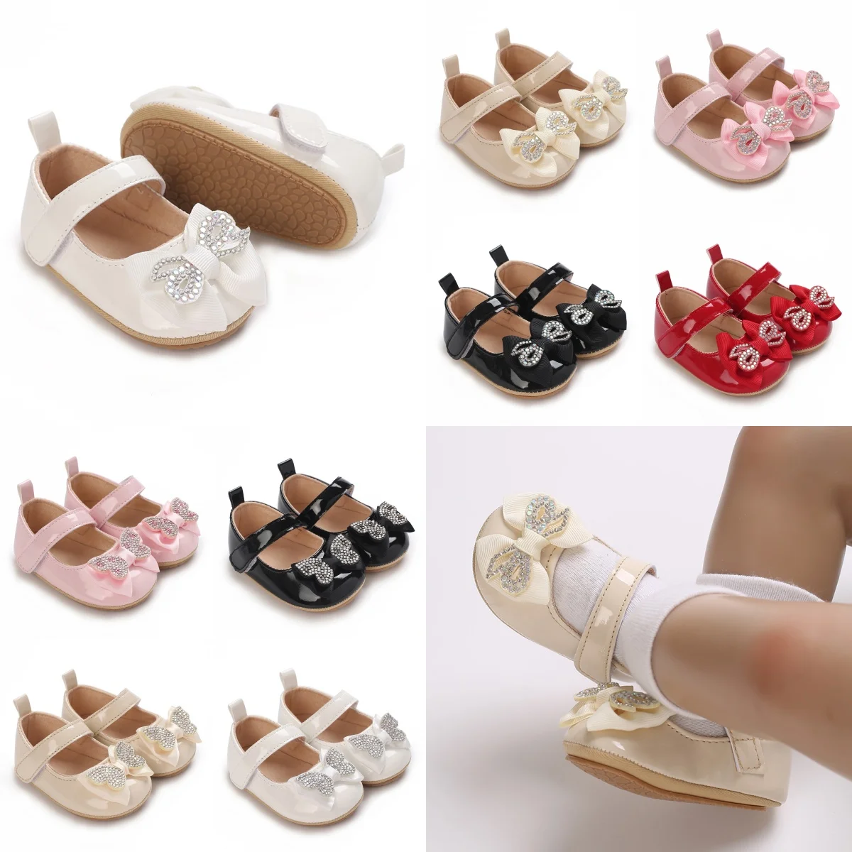 

Ботинки VALEN SINA для новорожденных девочек 0-18 месяцев, милые разноцветные туфли из искусственной кожи на резиновой мягкой подошве, обувь для принцесс с бантом Step 1, прогулочная обувь