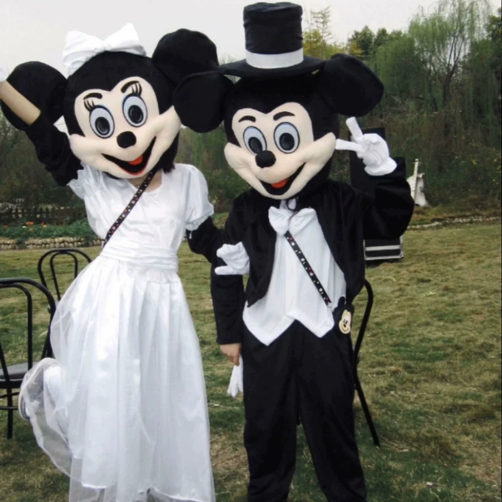 

Disney Wedding Mickey Minnie Mascot Costume Cartoon Characters Advertising Event Party Cosplay Dress Suit Animal Carnival Props