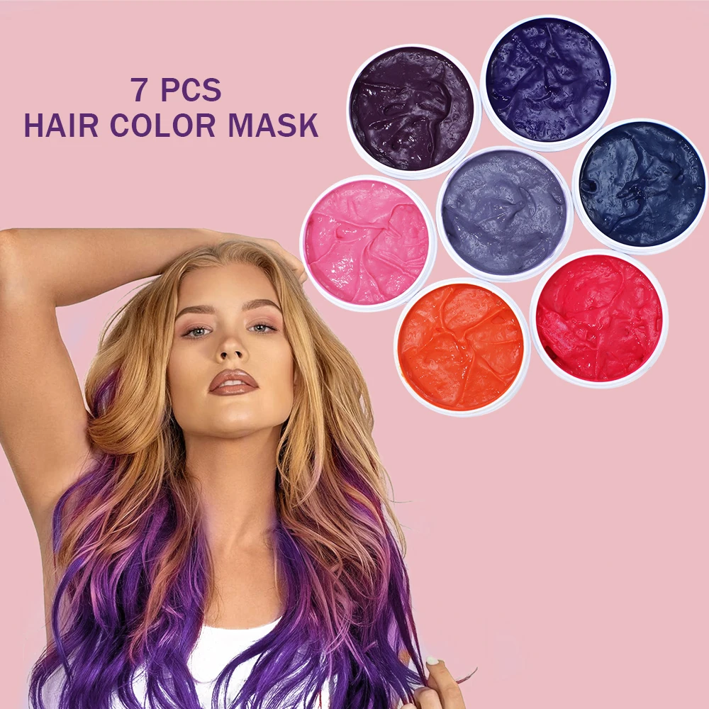 7 Color DIY Faster Hair Dye Mask 2 in 1 Make Hair Soft Straightenig Smooth Cream Deep Repair Damaged Frizzy Hair Treatment
7 Color DIY Faster Hair Dye Mask 2 in 1 Make Hair Soft Straightenig Smooth Cream Deep Repair Damaged Frizzy Hair Treatment