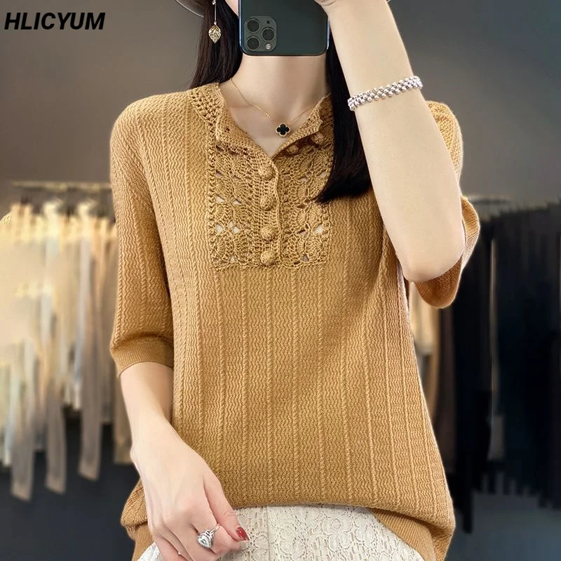 Women's T-Shirt Spring/Summer New 100% Wool Sweater Casual Knit Crew Neck Ladies Tops Blouse Overside Loose Pullover Tees
Women's T-Shirt Spring/Summer New 100% Wool Sweater Casual Knit Crew Neck Ladies Tops Blouse Overside Loose Pullover Tees