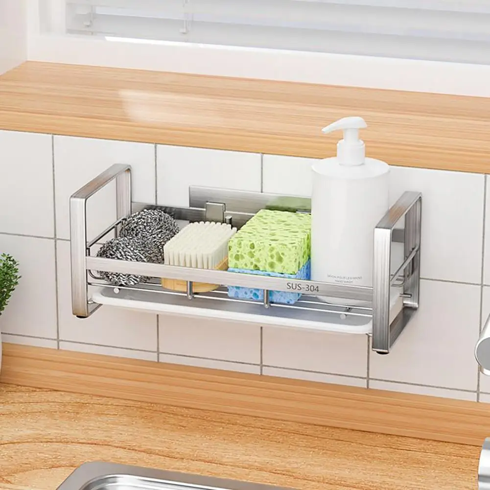 

Stainless Steel Dish Rack Stainless Steel Sink Draining Rack with Quick Drainage Anti-slip Design Organizer for Soap for Easy