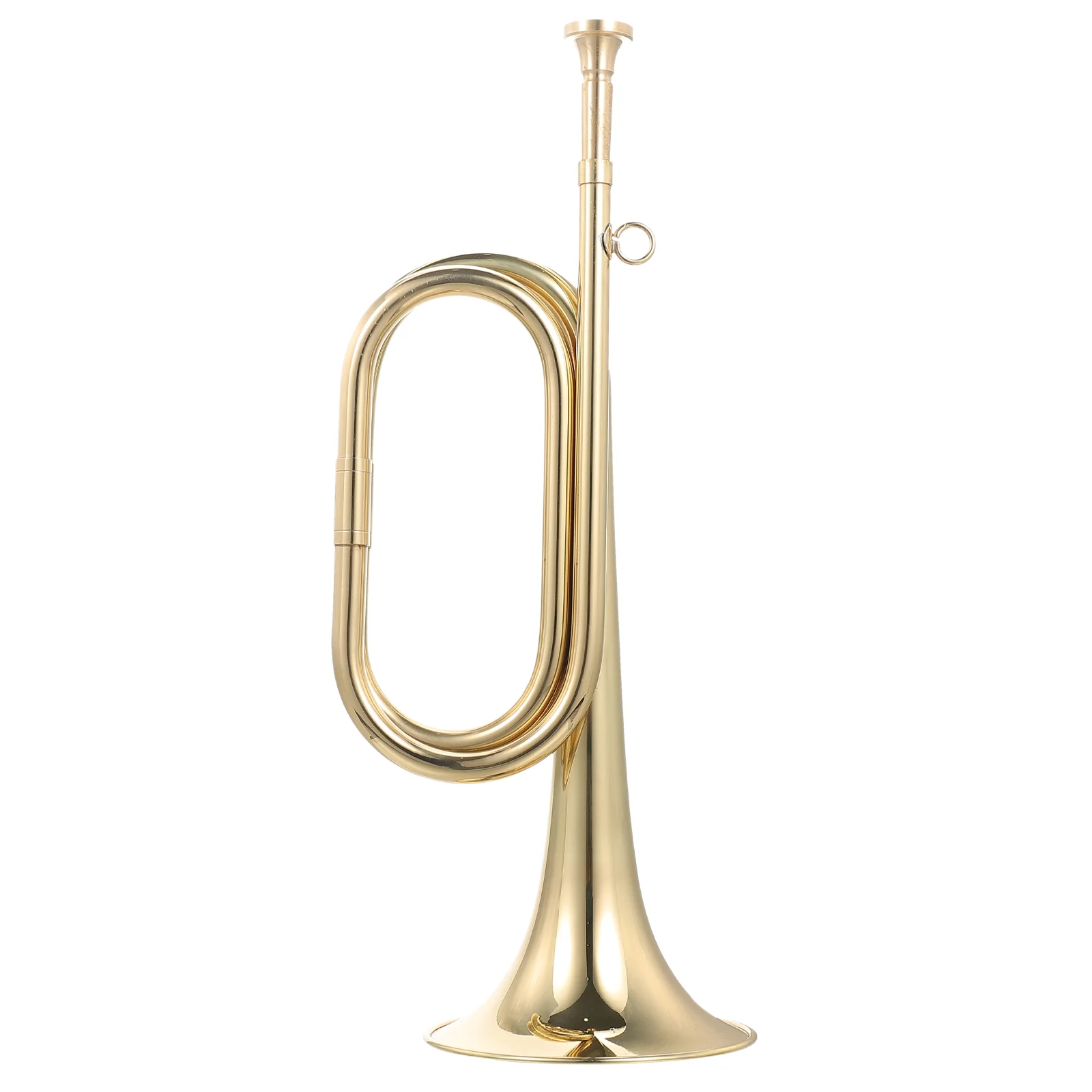 

Trumpet Brass Cavalry Horn with Mouthpiece Brass Bugle Call for School Band Cavalry Orchestra Brass Musical Instrument