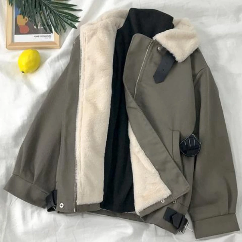 Winter Women Jacket Korean Clothing Coats Lapel Long Sleeves Warm Parkas Harajuku Loose Vintage Jacket Women Clothing Streetwear
Winter Women Jacket Korean Clothing Coats Lapel Long Sleeves Warm Parkas Harajuku Loose Vintage Jacket Women Clothing Streetwear