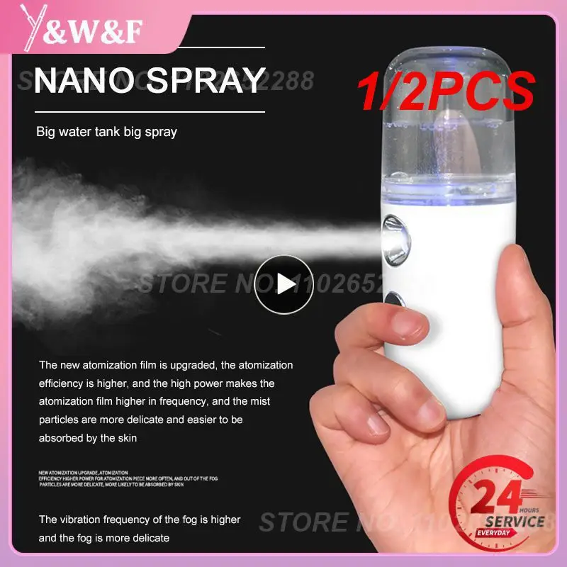 

1/2PCS Face Nano Mist Sprayer Mini Facial Humidifier Make Up Skin Moisturizing Hydration Nebulizer Hydrating Nano Spray Steamer