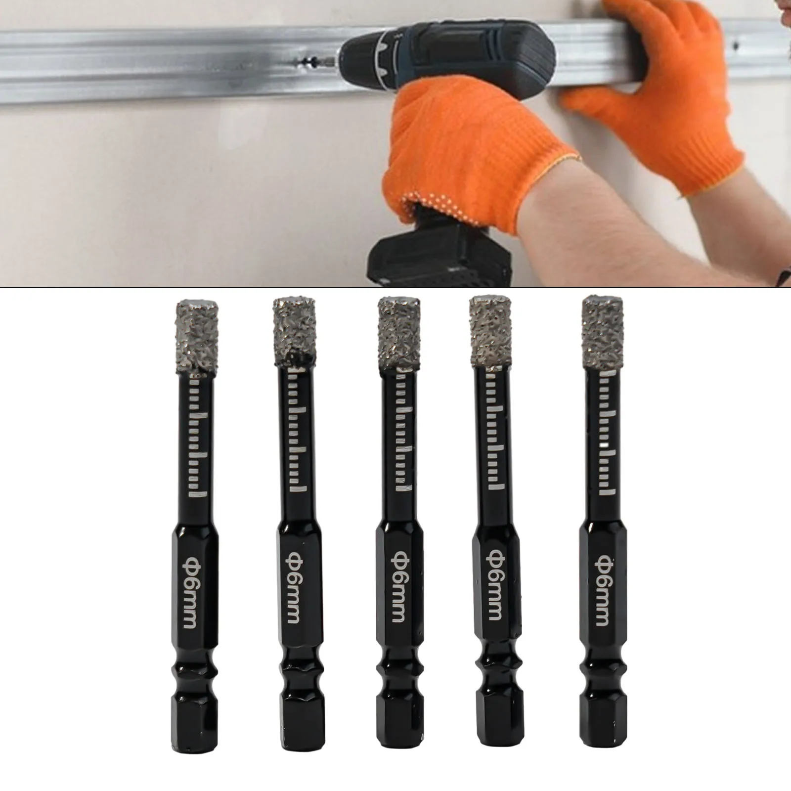 5Pcs 6mm/8mm Hex Handle Drill Bits Vaccum Brazed Diamond Dry Drilling Tool Hole Saw Cutter Punching For Granite Marble Cutting
5Pcs 6mm/8mm Hex Handle Drill Bits Vaccum Brazed Diamond Dry Drilling Tool Hole Saw Cutter Punching For Granite Marble Cutting
