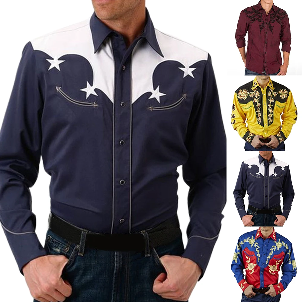 Western Style Men Print Shirts Long Sleeve Casual Loose Slim Button Lapel Collar Shirt And Blouse Tops Men's Clothing
Western Style Men Print Shirts Long Sleeve Casual Loose Slim Button Lapel Collar Shirt And Blouse Tops Men's Clothing