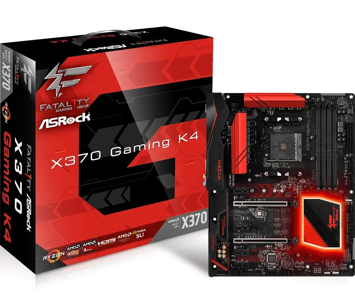 Fatal1ty X370 GAMING K4 AMD X370 AM4 Ryzen DDR4 M.2 ATX Motherboard Original packaging box and accessories Support Ryzen1-Ryzen5
Fatal1ty X370 GAMING K4 AMD X370 AM4 Ryzen DDR4 M.2 ATX Motherboard Original packaging box and accessories Support Ryzen1-Ryzen5