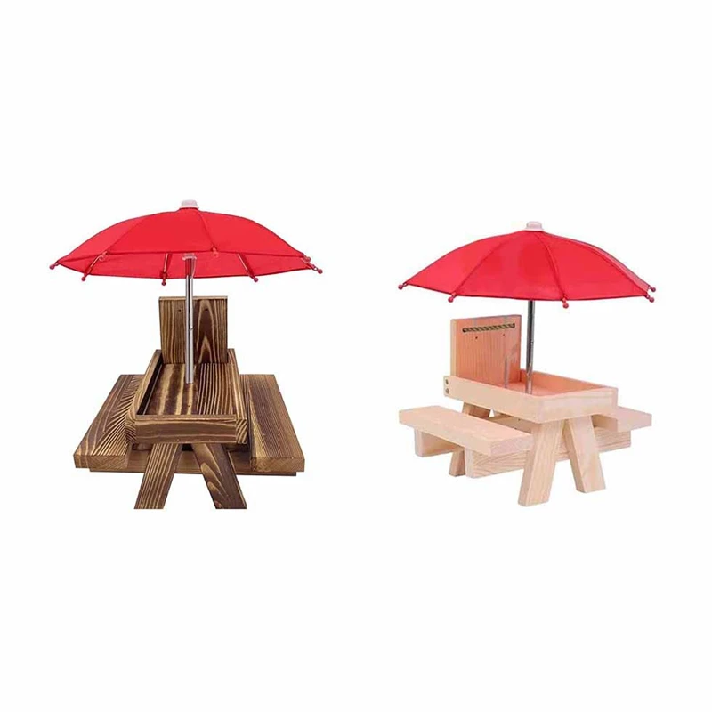 

Семейный стол для пикника с зонтиком, деревянная модель для улицы, милая кормушка из микрофибры + прочная конструкция, легкая установка