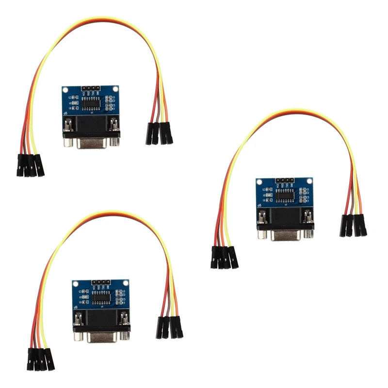 3X MAX3232 RS232 Serial Port To TTL Converter Module DB9 Connector With 12 Jump Cables
3X MAX3232 RS232 Serial Port To TTL Converter Module DB9 Connector With 12 Jump Cables