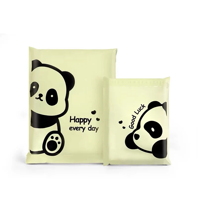 

50Pcs/Pack Cute Panda Print Courier Bags Good Luck Plastic Shipping Envelope Poly Mailers Business Express Packing Mailing Bag