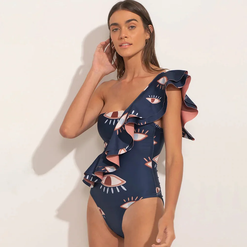 Monokini Blue Eyes Ruffle Swimsuit High Waist Slim One Shoulder Bikini Women 2023 Fashion Backless Sexy Beachwear Pool Wear
Monokini Blue Eyes Ruffle Swimsuit High Waist Slim One Shoulder Bikini Women 2023 Fashion Backless Sexy Beachwear Pool Wear