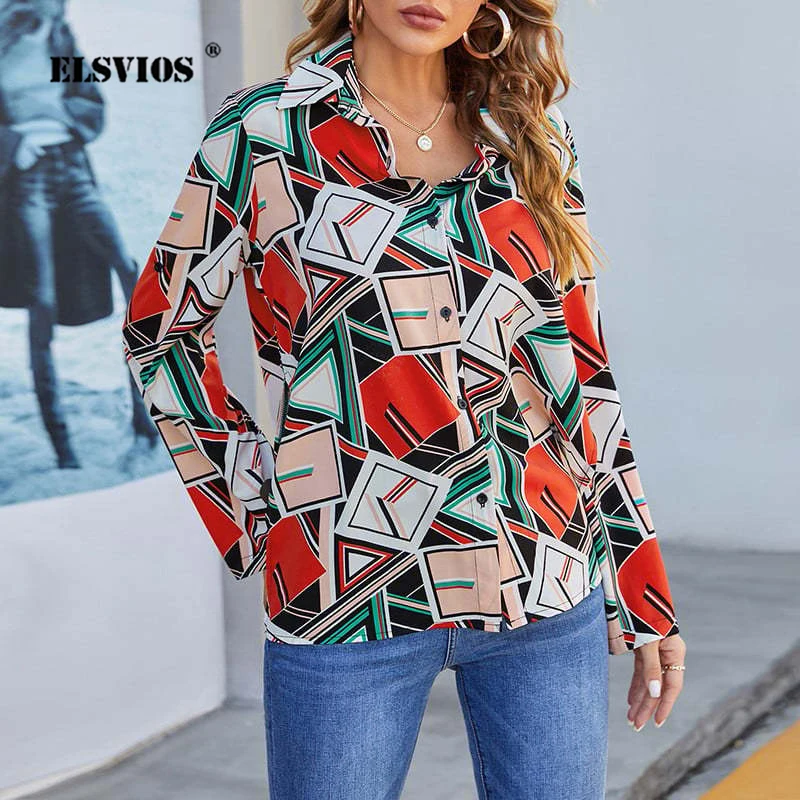 Women Urban Casual Button Shirt Turn Down Collar Long Sleeve Cardigan Tops Elegant Geometric Printing Spring Summer Blouses 2023
Women Urban Casual Button Shirt Turn Down Collar Long Sleeve Cardigan Tops Elegant Geometric Printing Spring Summer Blouses 2023