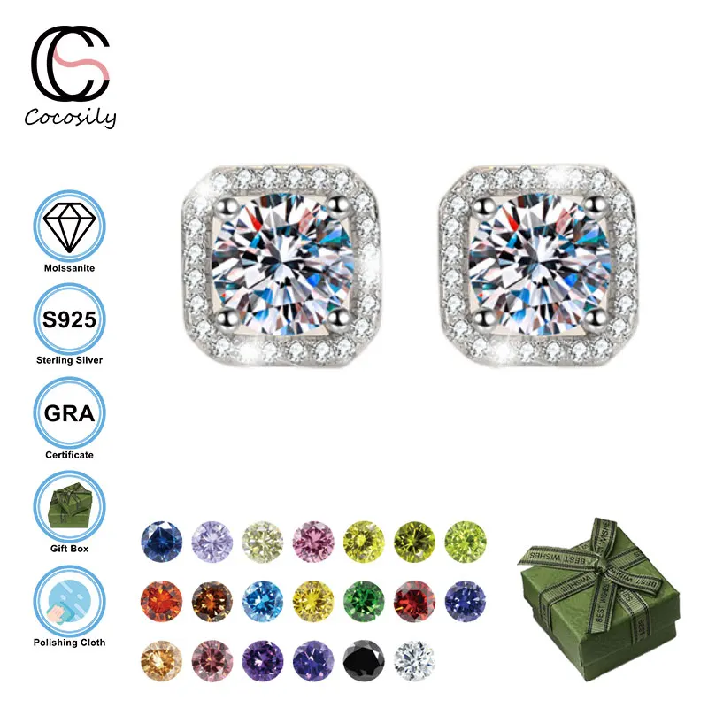 Cocosily D Color 0.5CT 1CT Moissanite S925 Sterling Silver Luxury Style Square Fashion Girlfriend Classic Lover Women's Earrings
Cocosily D Color 0.5CT 1CT Moissanite S925 Sterling Silver Luxury Style Square Fashion Girlfriend Classic Lover Women's Earrings