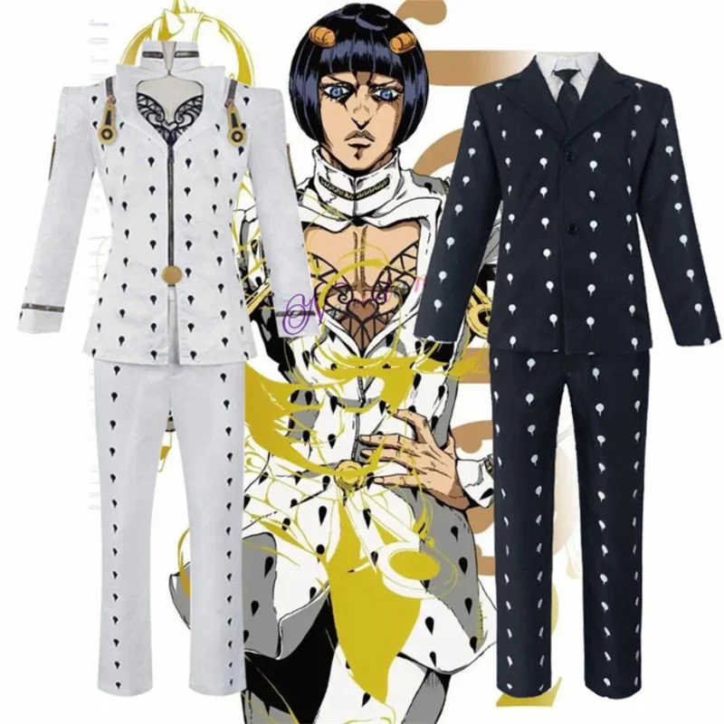 Anime Bruno Bucciarati Cosplay Costume White Black Suits Uniform Men Women Full Set
Anime Bruno Bucciarati Cosplay Costume White Black Suits Uniform Men Women Full Set