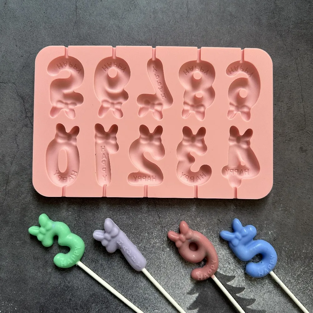0-9 Numbers Birthday Digital Mold Lollipop Mould Number Shape Silicone Cake Chocolate Mould Birthday Cake Candle Molds
0-9 Numbers Birthday Digital Mold Lollipop Mould Number Shape Silicone Cake Chocolate Mould Birthday Cake Candle Molds