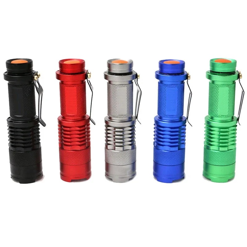 

Super Bright Portable Mini Led flashlight torch Q5 3Mode led lanterna Zoomable fishing Camping Bicycle Light Use1* 14500/AA