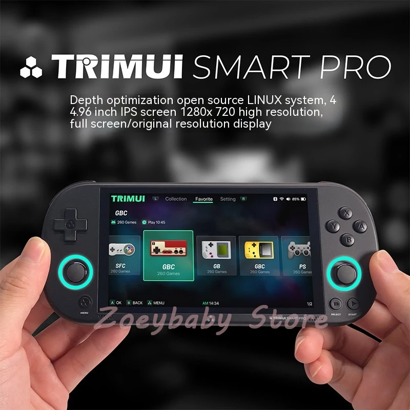 

TRIMUI Smart Pro Open Source Handheld Game Console Retro Arcade Hd 4.96 Inch Ips Screen Game Console Linux System Battery Life