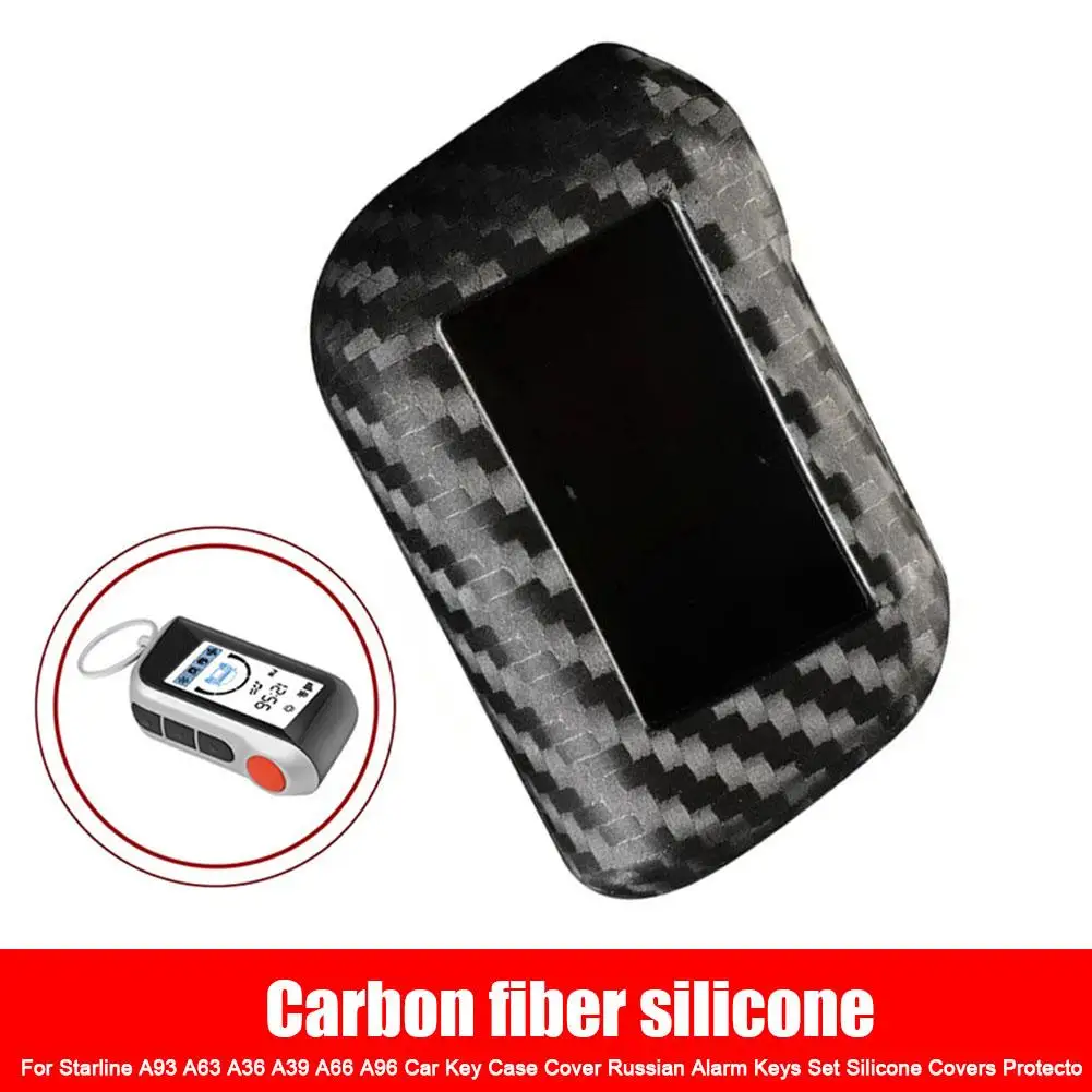 

Carbon Fiber Rubber Car Key Case For Starline A93 A63 A36 A39 A66 A96 2 Way Car Alarm LCD Remote Control Silicone Cover