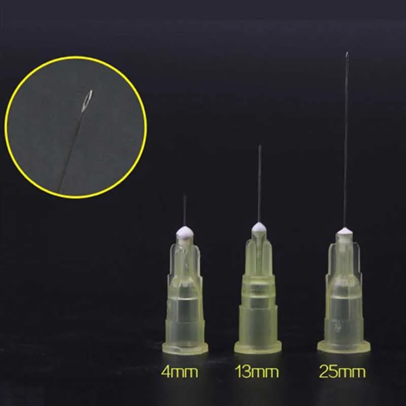 

100pcs Painless small needle painless beauty ultrafine 30G * 4mm , 30G * 13mm , 30G * 25mm syringes Korean Needles Eyelid Tools