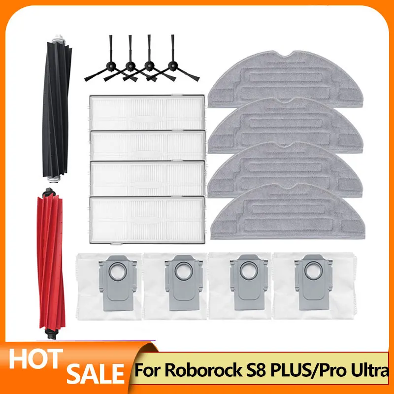 For Roborock S8 S8 Pro Ultra S8+ Spare Parts DuoRoller Main Side Brushes Mop Cloths HEPA Filters Dust Bags Accessories
For Roborock S8 S8 Pro Ultra S8+ Spare Parts DuoRoller Main Side Brushes Mop Cloths HEPA Filters Dust Bags Accessories