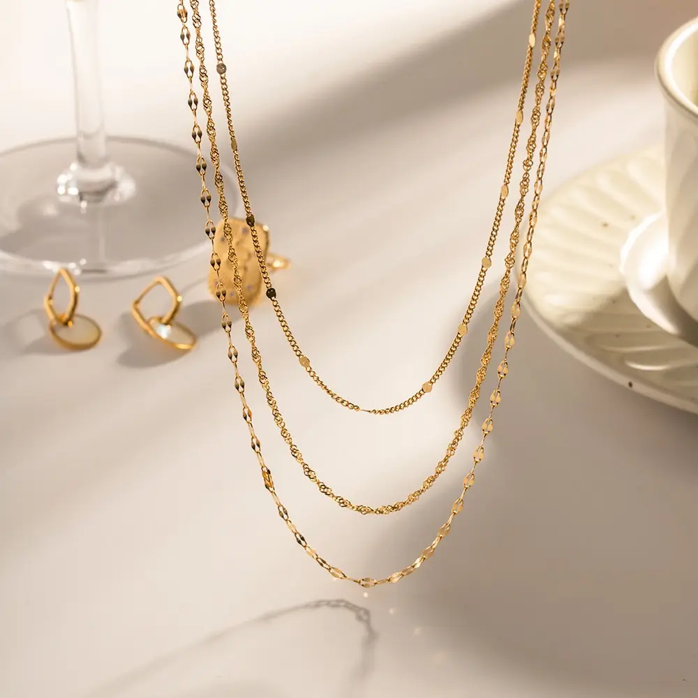 Simple Fashion Stainless Steel Chain Multilayer Necklace For Women Golden Hypoallergenic Trendy Jewelry Party Gift 6 Mallzona S62b342b9145c48cb80ffd24b1143c3d8u Simple Fashion Stainless Steel Chain Multilayer Necklace For Women Golden Hypoallergenic Trendy Jewelry Party Gift Mallzona