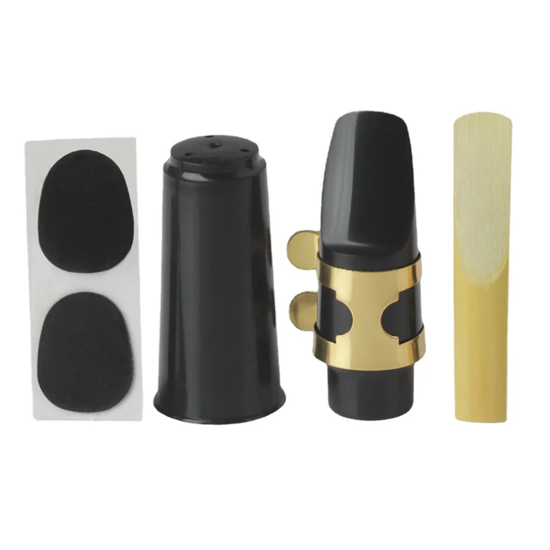 

Alto Tenor Soprano Sax Saxophone Mouthpiece Plastic with Cap Metal Buckle Reed Dental Pad Woodwind Instrument Accessories