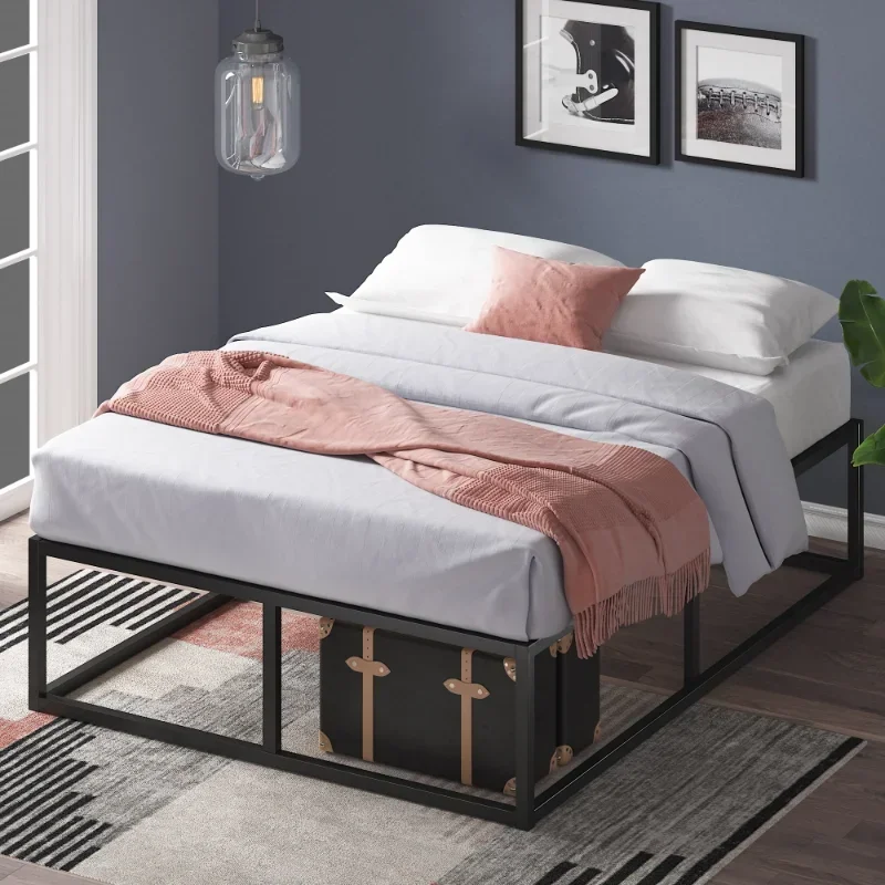 

Zinus Joseph 14” Metal Platform Bed Frame Queen 79.50 X 59.50 X 14.00 Inches Bedroom Furniture Bed Queen Wood