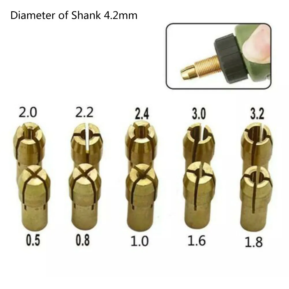 10-piece Set Of Electric Grinder Chuck Drill Chucks Collet 4.2mm 0.5-3.2mm Mini Grinder Copper Chuck Accessory Set
10-piece Set Of Electric Grinder Chuck Drill Chucks Collet 4.2mm 0.5-3.2mm Mini Grinder Copper Chuck Accessory Set