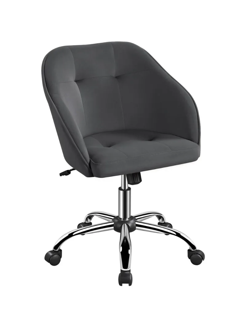 SMILE MART Modern Velvet Adjustable Swivel Office Chair, Gray 
SMILE MART Modern Velvet Adjustable Swivel Office Chair, Gray