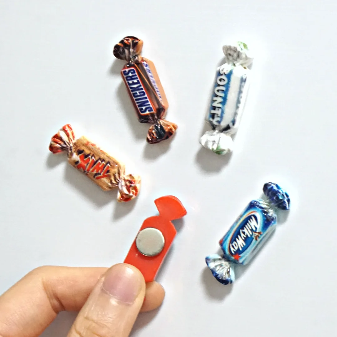 

5Pcs Colorful Candy Fridge Magnets Chocolate Lollipop For Refrigerator Cute Home Kitchen Decorations Photo Stickers