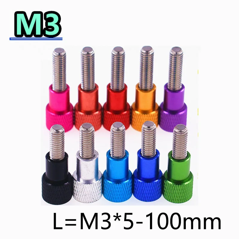 1Pcs Aluminum Alloy Thumb Screw M3 Aluminum Knurled Head Staniless Steel Thread Hand Tighten Thumb Screws Bolts L=M3*5-100mm
1Pcs Aluminum Alloy Thumb Screw M3 Aluminum Knurled Head Staniless Steel Thread Hand Tighten Thumb Screws Bolts L=M3*5-100mm