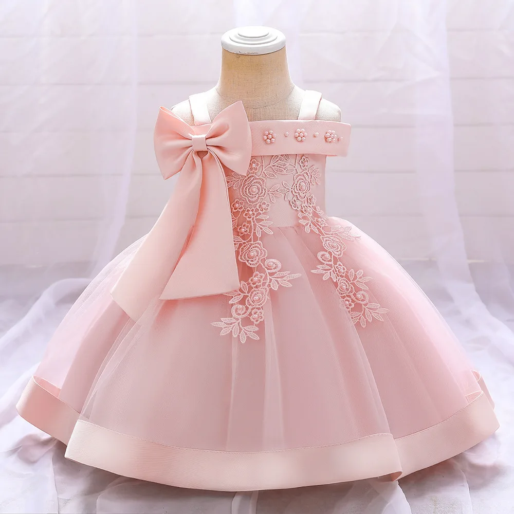 

Платье для маленьких девочек 6, 12, 24, 36 месяцев, платье с большим бантом для свадебной вечеринки, элегантное платье маленькой принцессы, детский подарок на день рождения, Рождество, платья