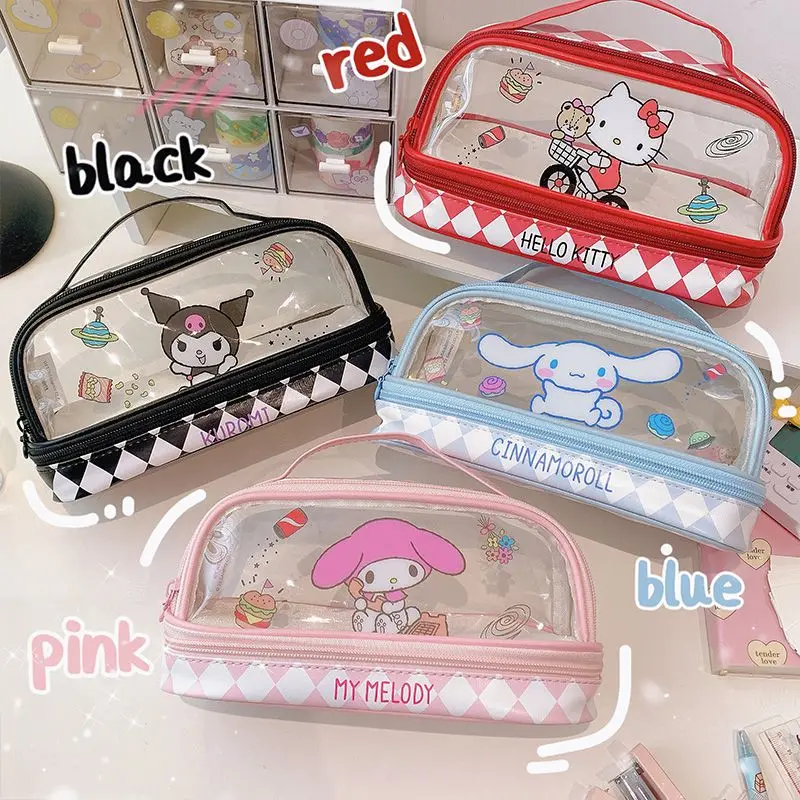 Sanrio series Hello Kitty Kuromi My melody anime cartoon pencil case cute transparent large capacity double layer pencil case
Sanrio series Hello Kitty Kuromi My melody anime cartoon pencil case cute transparent large capacity double layer pencil case
