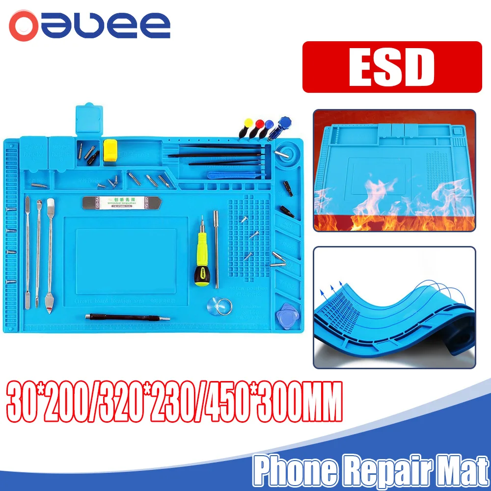

Phone Repair Mat ESD Heat Insulation Soldering Mat Mobile Repair Tool Kit Working Silicone Repair Pad for BGA Soldering Station