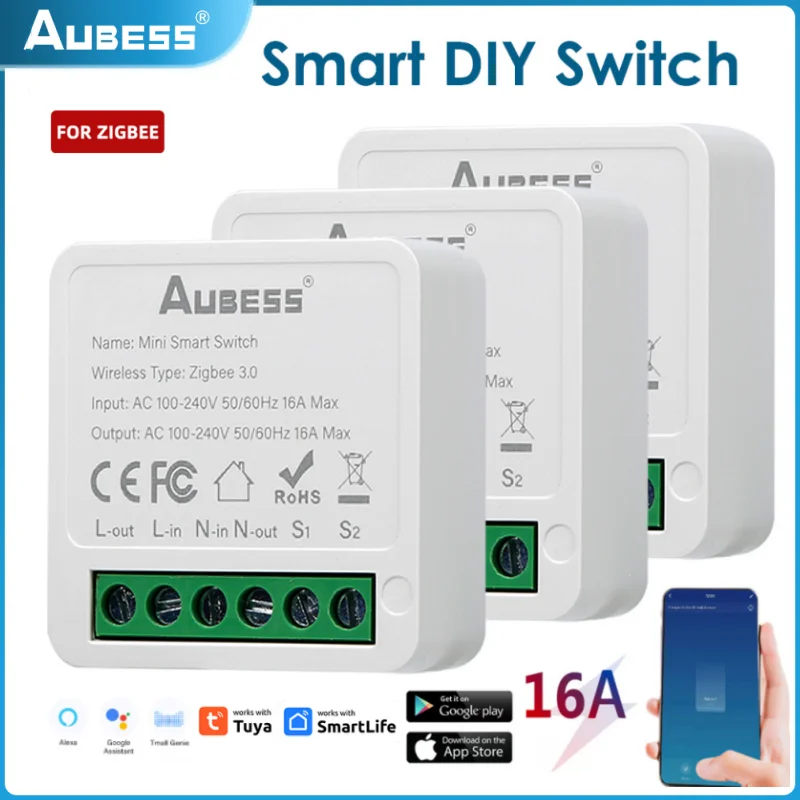 AUBESS Zigbee Smart Switch 2-way Control Relay 16A Tuya Smart Life APP Control Smart Breaker Work With Alexa Google Home Yandex
AUBESS Zigbee Smart Switch 2-way Control Relay 16A Tuya Smart Life APP Control Smart Breaker Work With Alexa Google Home Yandex