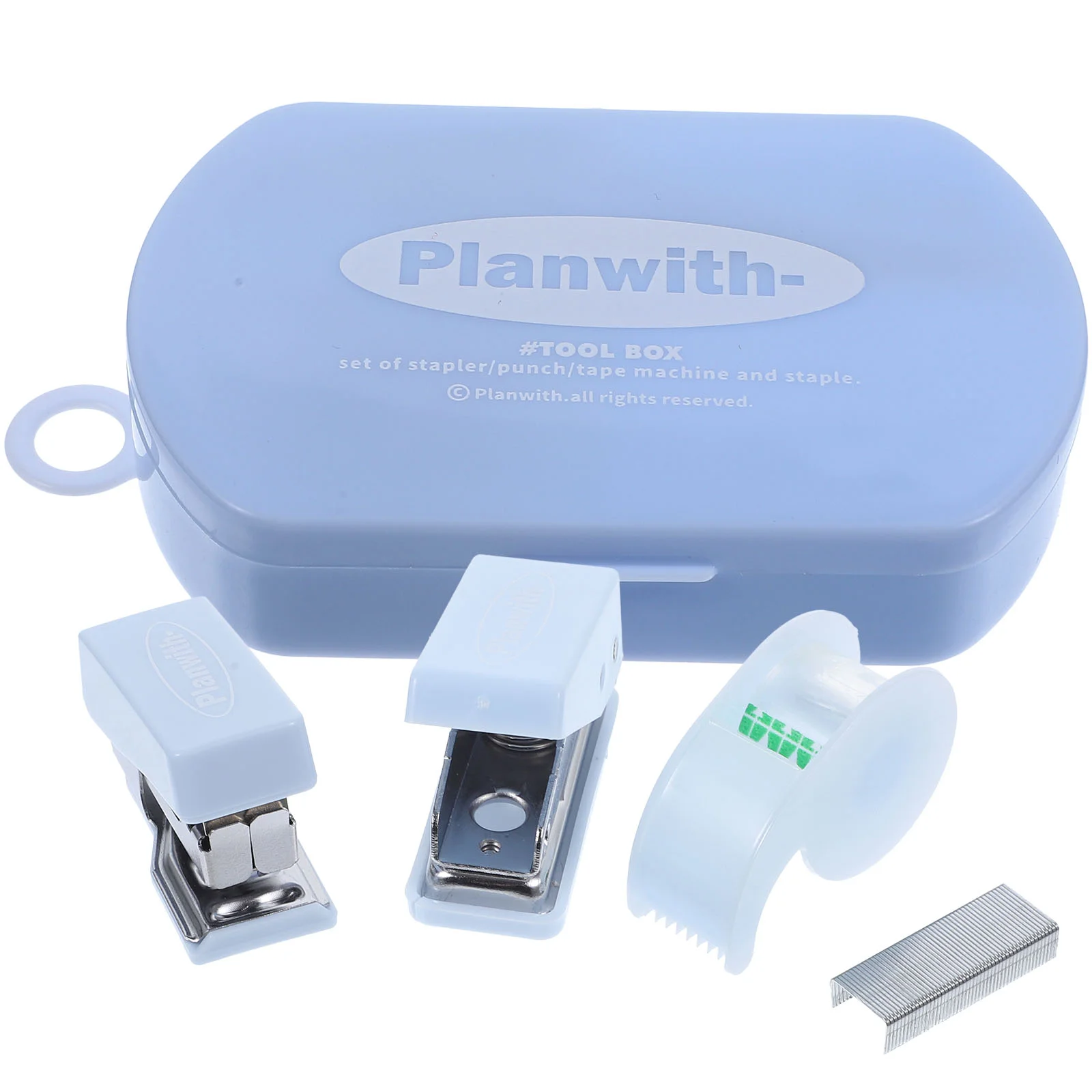 Mini Stapler Desk Accessory Kits Desktop Stapler Hole Punch Tape Dispenser Office Supplies Set Office Home Stationery Gift Blue
Mini Stapler Desk Accessory Kits Desktop Stapler Hole Punch Tape Dispenser Office Supplies Set Office Home Stationery Gift Blue