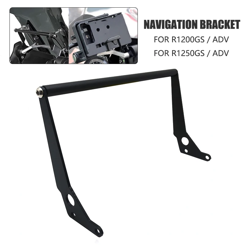 

For BMW R1200GS R1250GS LC Adventure R 1200 1250 GS ADV 2014-2023 GPS Phone Navigation Bracket Front Bar Holder Mount Stand