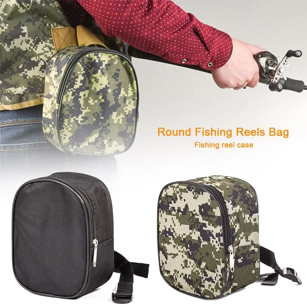 

26914 LEO Round Fishing Reels Bag 2023 Round Canvas Canvas Fishing Reel Bag Polyester Oxford fabric Fishing reel case fishing