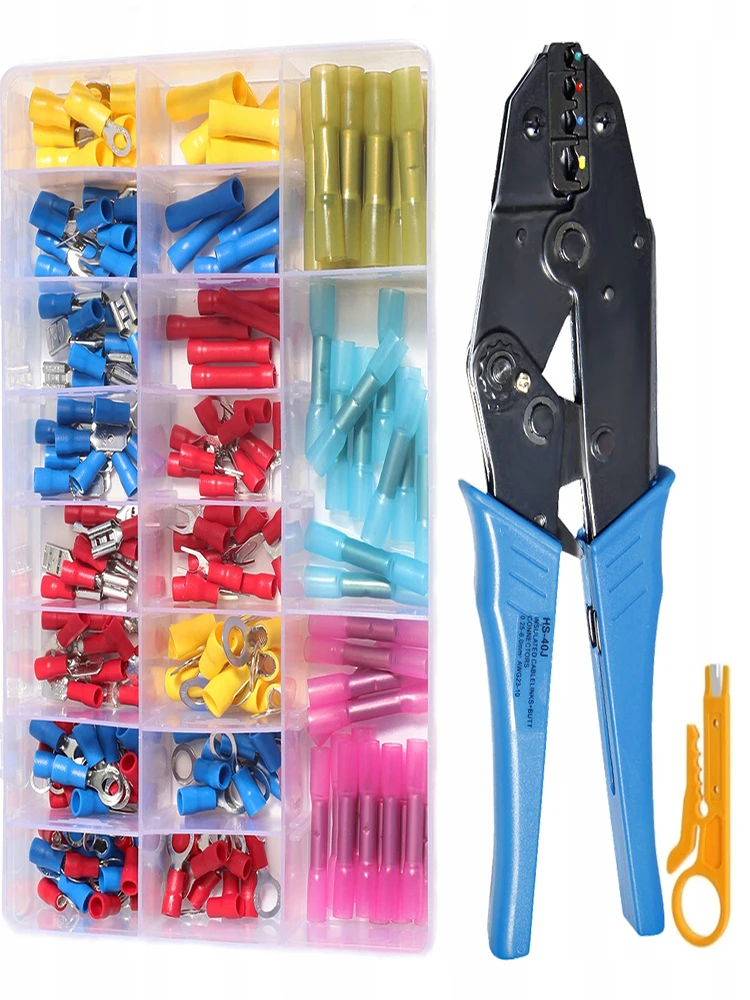 

Hand Crimping Tool 0.5-6.0 mm² Adjustable Crimper Plier Cable Lugs Assortment Kit Insulated Wire Crimp Set 40J